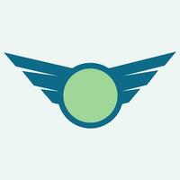 Winged frames. Flying bird shield emblem, eagle wings badge frame and retro aviation fast wing symbol vector