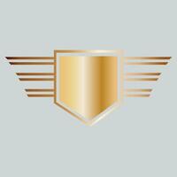 Winged frames. Flying bird shield emblem, eagle wings badge frame and retro aviation fast wing symbol vector