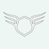 Wings icon in simple style outline vector