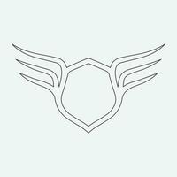 Wings icon in simple style outline vector