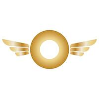 Winged frames. Flying bird shield emblem, eagle wings badge frame and retro aviation fast wing symbol vector
