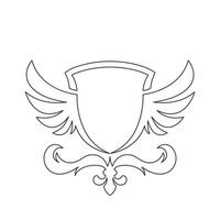 Wings icon in simple style outline vector