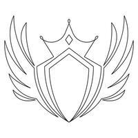 Wings icon in simple style outline vector