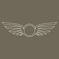 Wings icon in simple style outline vector