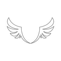 Wings icon in simple style outline vector