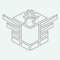 Wings icon in simple style outline vector