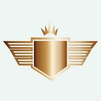 Winged frames. Flying bird shield emblem, eagle wings badge frame and retro aviation fast wing symbol vector