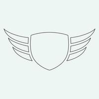 Wings icon in simple style outline vector