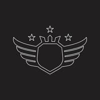 Wings icon in simple style outline vector