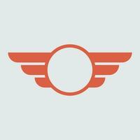 Winged frames. Flying bird shield emblem, eagle wings badge frame and retro aviation fast wing symbol vector