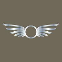con alas marcos volador pájaro proteger emblema, águila alas Insignia marco y retro aviación rápido ala símbolo vector