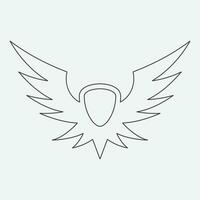 Wings icon in simple style outline vector