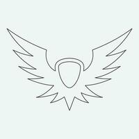 Wings icon in simple style outline vector