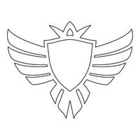 Wings icon in simple style outline vector