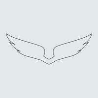 Wings icon in simple style outline vector
