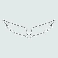 Wings icon in simple style outline vector