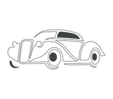 Modern car minimalistic line illustration. Car outline vector