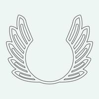Wings icon in simple style outline vector