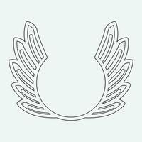 Wings icon in simple style outline vector