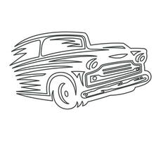 Modern car minimalistic line illustration. Car outline vector