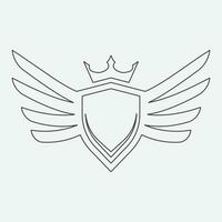 Wings icon in simple style outline vector