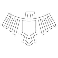 Wings icon in simple style outline vector