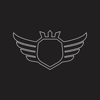 Wings icon in simple style outline vector