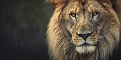 Close up of an African lion. Generative AI photo