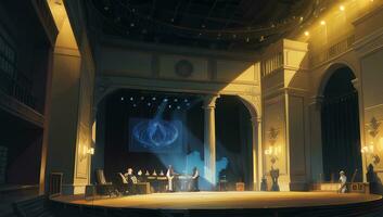 Amazing Theater Hall Graphic Novel Anime Manga Wallpaper photo