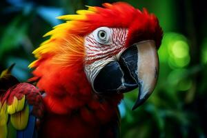 guacamayo aves con vibrante colores en naturaleza generativo ai foto