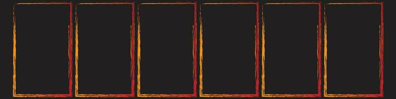 Grunge square and rectangle frames. Ink empty black boxes set. Rectangle borders collections. Rubber square stamp imprint. Vector illustration isolated on white background.