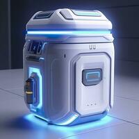Removable Trash Can with Intelligent, Modular Design. A Futuristic Concept for Sustainable Waste Management. AI Generative photo