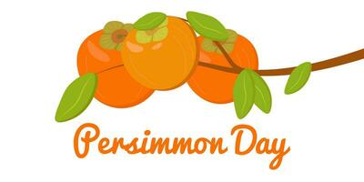 Persimmon Day illustration on a white background. vector