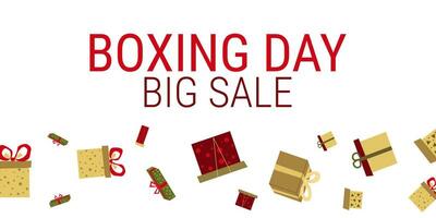 Boxing Day. Horizontal banner. Color Holiday Boxes vector