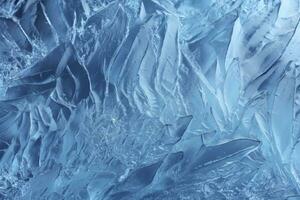 Abstract ice textures on car window in winter. Frosted Glass and Ice. A Textured Look. backgrounds and textures concept. AI Generative photo