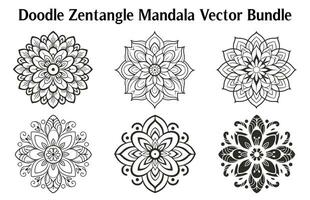 negro y blanco resumen circular modelo mándala, mandala línea dibujo diseño, ornamental mandala con floral patrones, ornamental lujo mandala patrón, conjunto de vector boho mandala ilustración