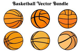 Set of Colorful Basketball Vector illustration, Basketball black nold outline vector bundle