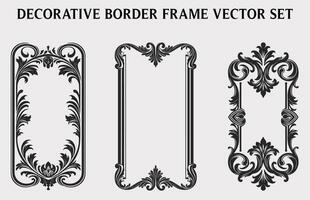 Free Vintage Decorative Ornamental Rectangle frame vector Set, Retro vector ornamental borders and filigree floral ornaments