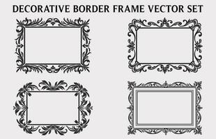 Vintage Decorative Ornamental Rectangle frame vector Set, Retro vector ornamental borders and filigree floral ornaments