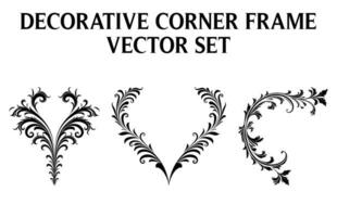 Free Vintage Ornamental corner border frame vector Bundle, Round vector ornamental Border Frame Set