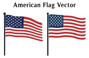 Distressed USA Flag vector illustration, American Flag vector clipart isolated on a white Background