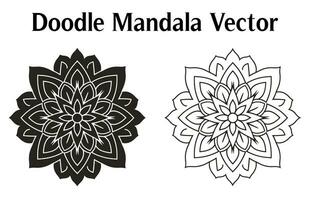 Black and white abstract circular pattern mandala, Mandala Line Drawing Design, Ornamental Mandala with floral patterns, Ornamental luxury mandala pattern, Set of Vector boho mandala illustration