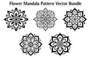 negro y blanco resumen circular modelo mándala, mandala línea dibujo diseño, ornamental mandala con floral patrones, ornamental lujo mandala patrón, conjunto de vector boho mandala ilustración