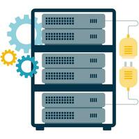 illustration of server equipment, server data center vector