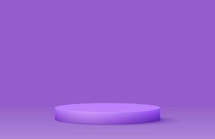 Purple podium realistic 3d design, Colorful rendering, Vector illustration