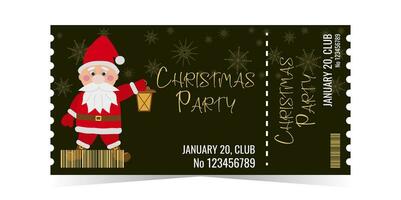 Christmas Party Ticket layout template card design vector