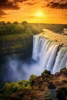 A breathtaking shot of the majestic waterfall photo