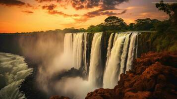 A breathtaking shot of the majestic waterfall photo