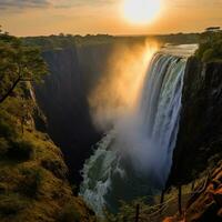 un asombroso Disparo de el majestuoso cascada foto