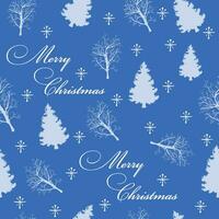 Seamless Christmas pattern, snow-covered trees. Merry Christmas. vector